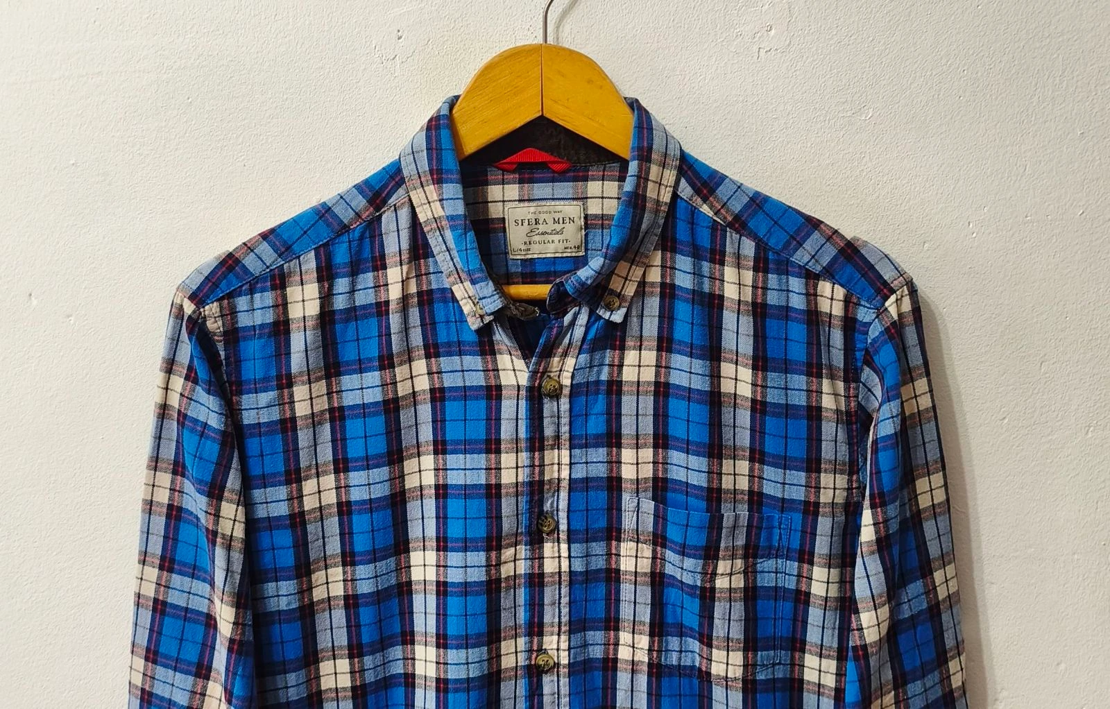 Camisa de cuadros azul y blanco Sfera hombre Talla L – photo 3